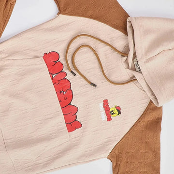 تيشيرت نص كم بغطاء راس وبنطلون وسط مطبوع اولادي كاردونيه الوان متعددة صيفي من فرعون - 5111